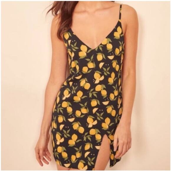 Reformation Dresses & Skirts - Reformation Marlowe Lemon Mini Dress Womens Size Medium Summer Vacation